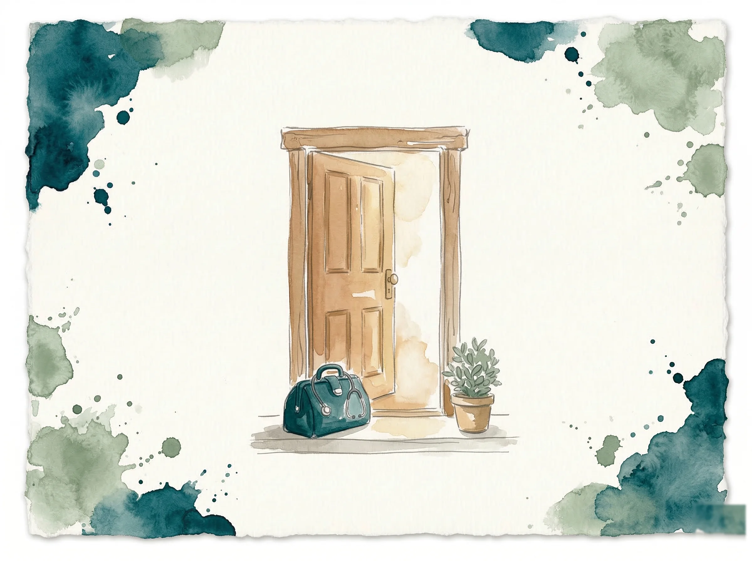 Aquarell-Illustration Hausbesuche